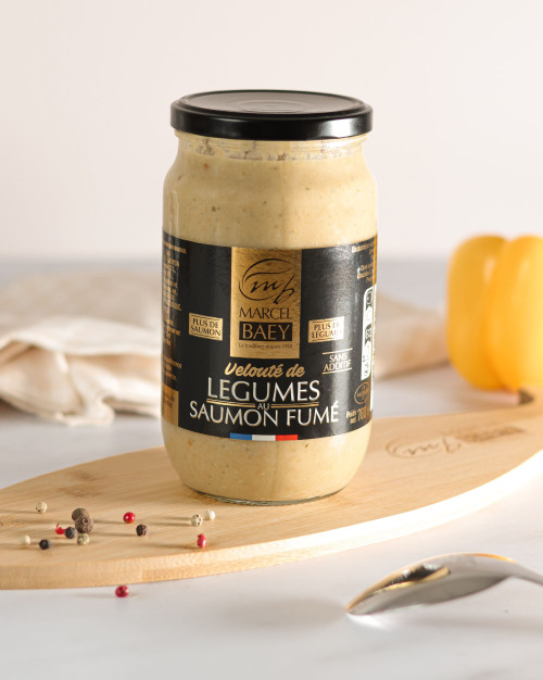 Velouté de légumes et saumon fumé 