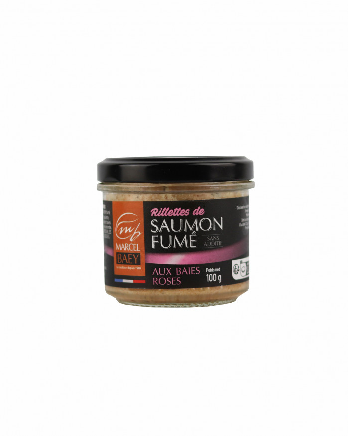 Rillettes de saumon fumé aux baies roses 